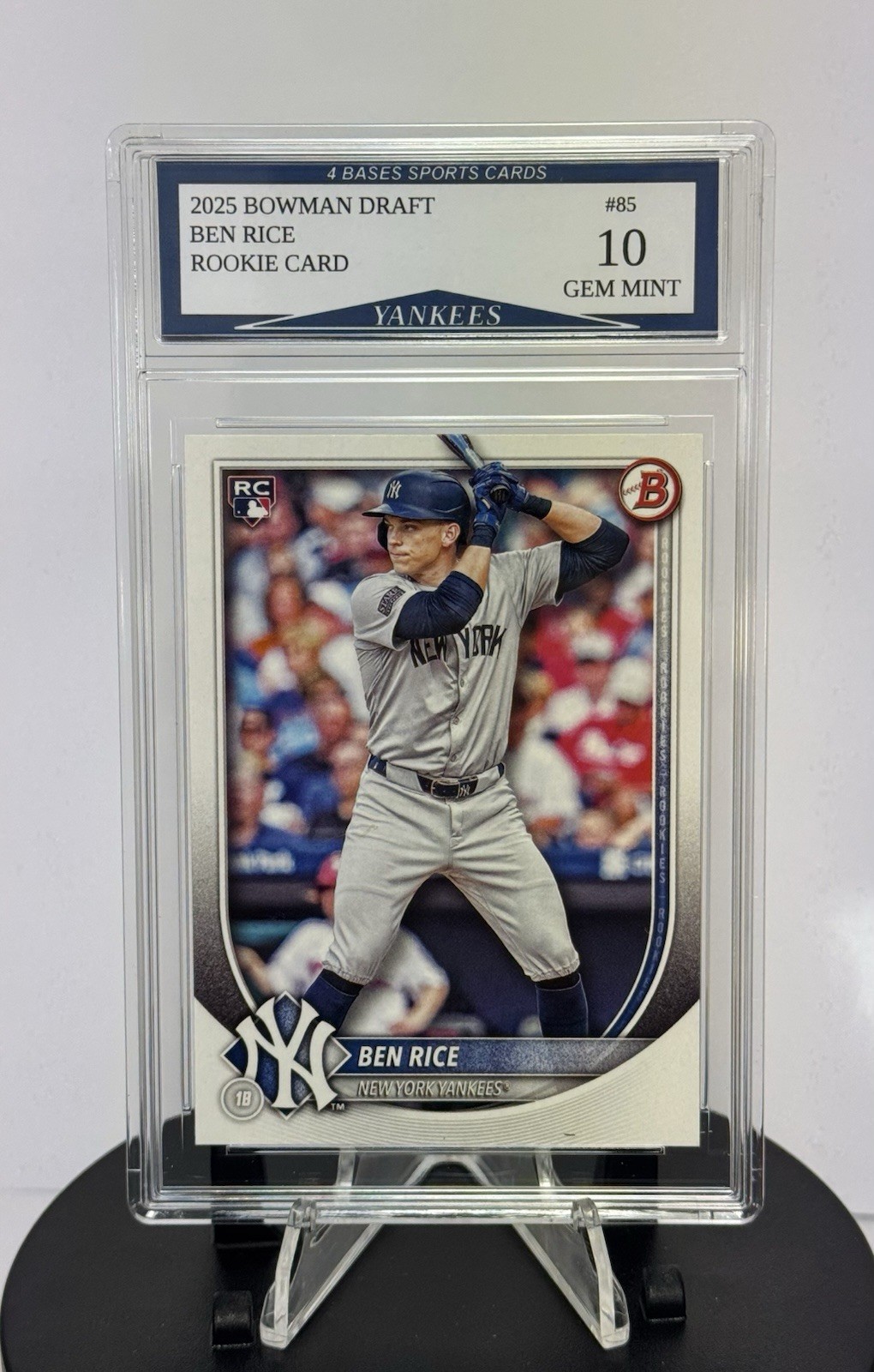2025 Bowman Draft Ben Rice New York Yankees Rookie Card #85 Gem Mint 10