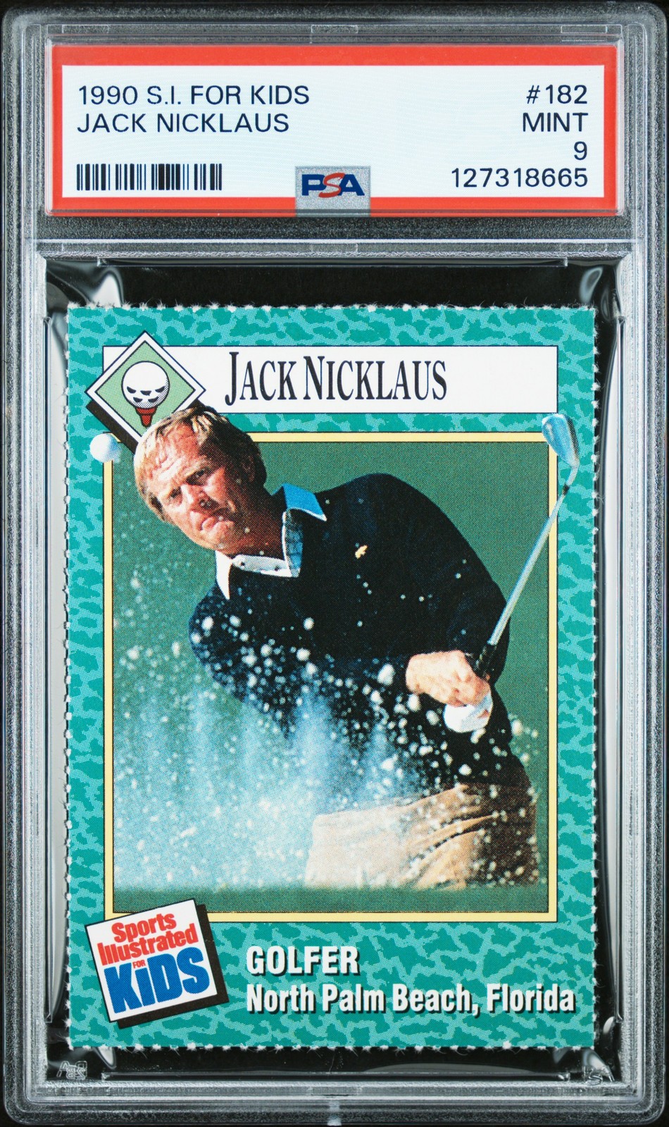 1990 S.I. For Kids #182 Jack Nicklaus PSA 9 LOW POP Iconic Card Golf PGA