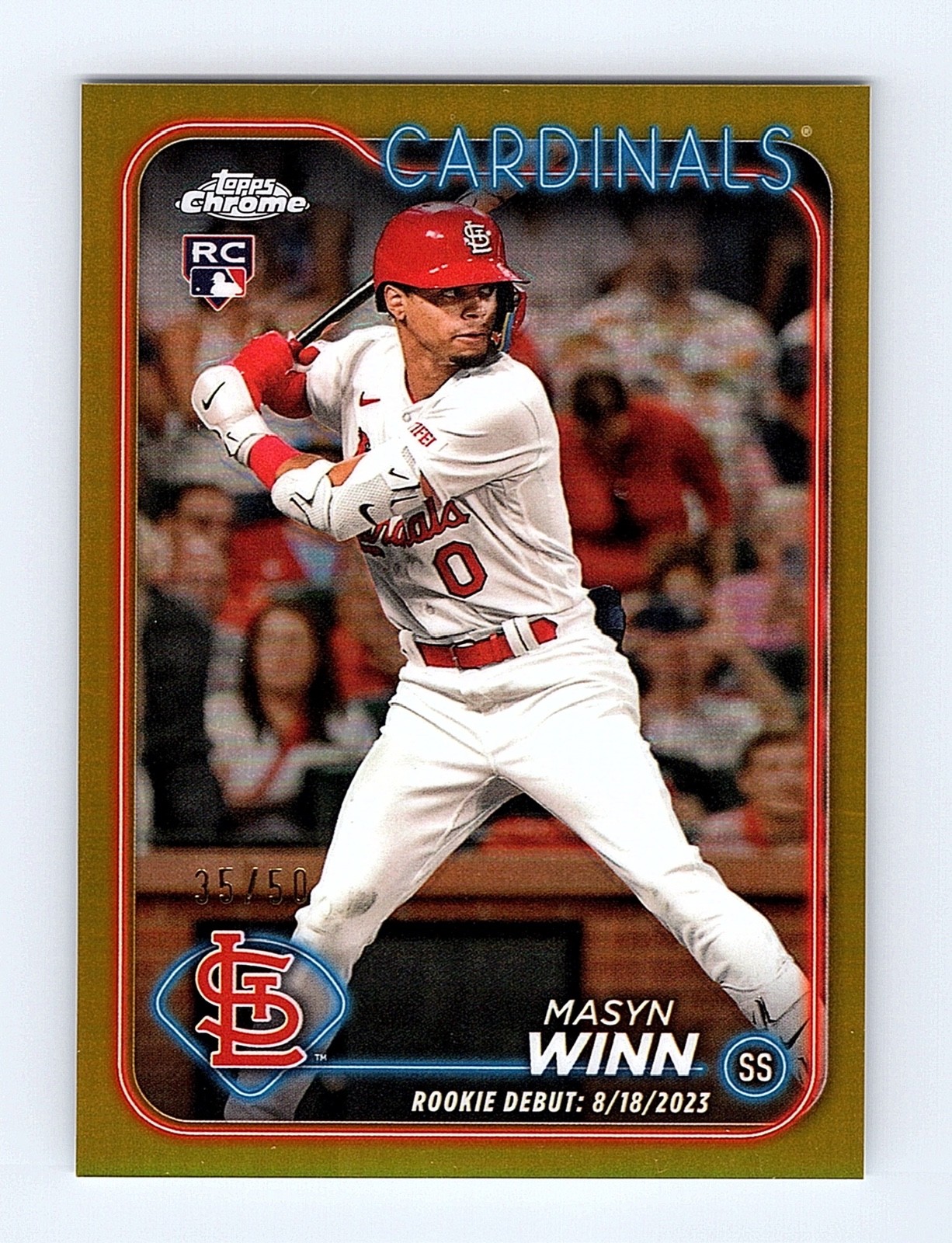 2024 Topps Chrome Update Rookie Debut Gold Refractor /50 Masyn Winn