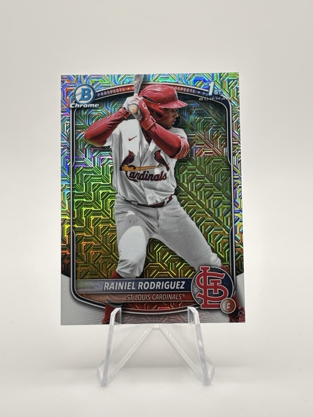 Rainiel Rodriguez 2025 Bowman Chrome Mega #BCP-200 Mojo Refractor Cardinals 1st