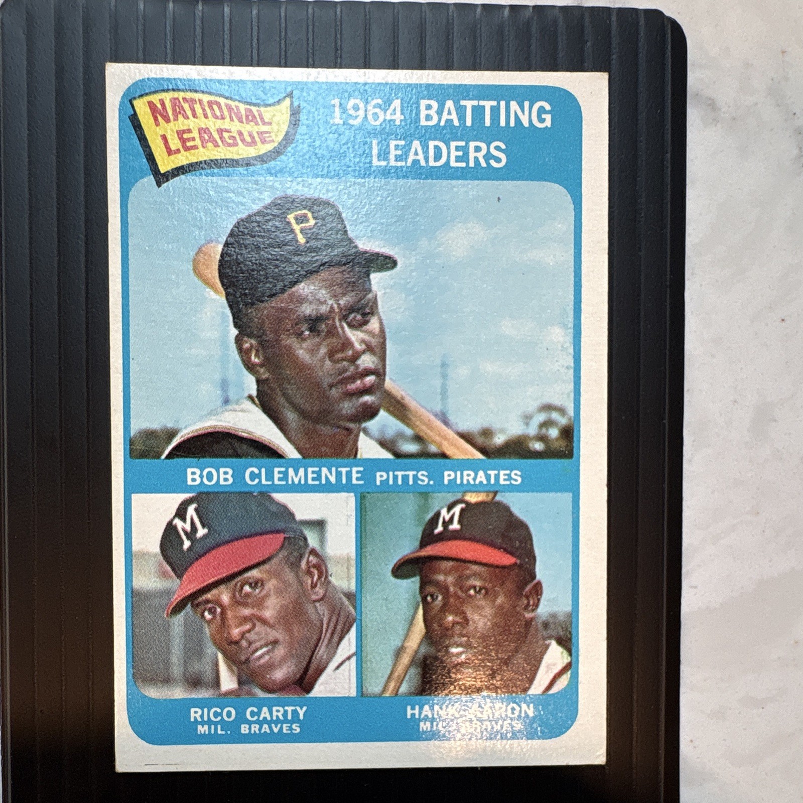 Topps 1965 Topps #2 1964 Batting Leaders NL Hank Aaron Carty Clemente