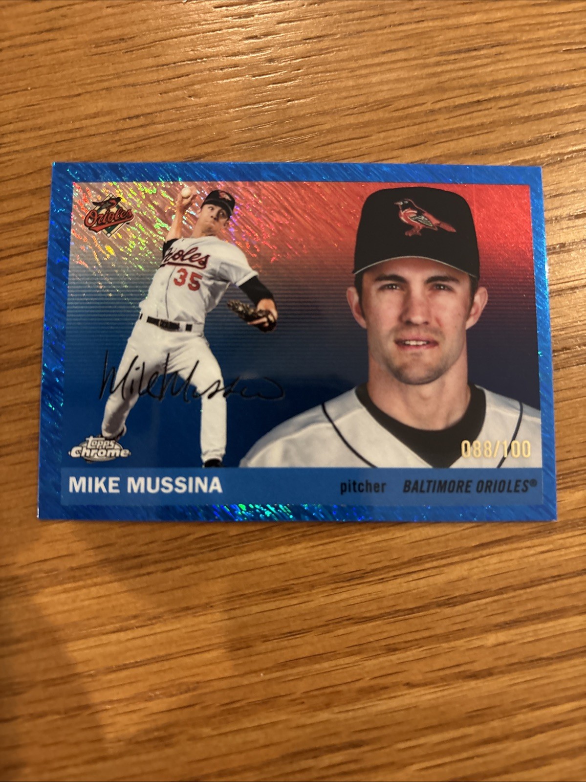 2025 Topps Platinum Anniversary Mike Mussina Blue /100