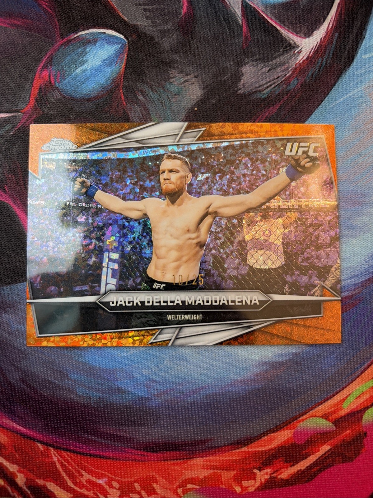 2026 Topps Chrome UFC Jack Della Maddalena /25 Orange Refractor #75