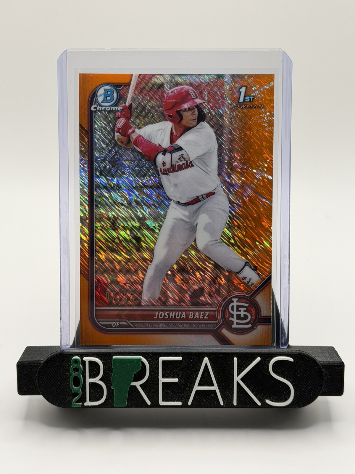 2022 Joshua Baez 1st Bowman Chrome Orange Shimmer /25 – Cardinals