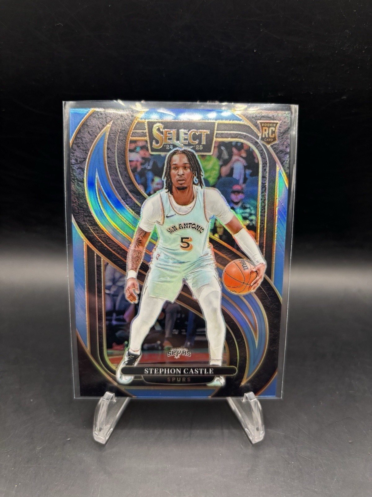 2024-25 Panini Select Stephon Castle #175 Light Blue Prizm /299 Rookie RC Spurs
