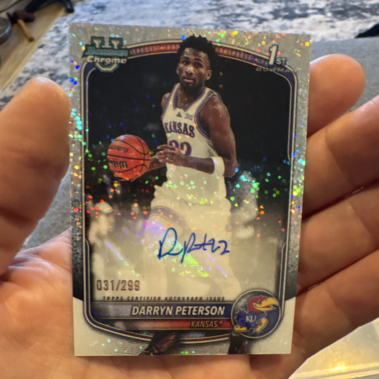 Topps 2025-26 Bowman Chrome Darryn Peterson Auto Speckle /299 RC