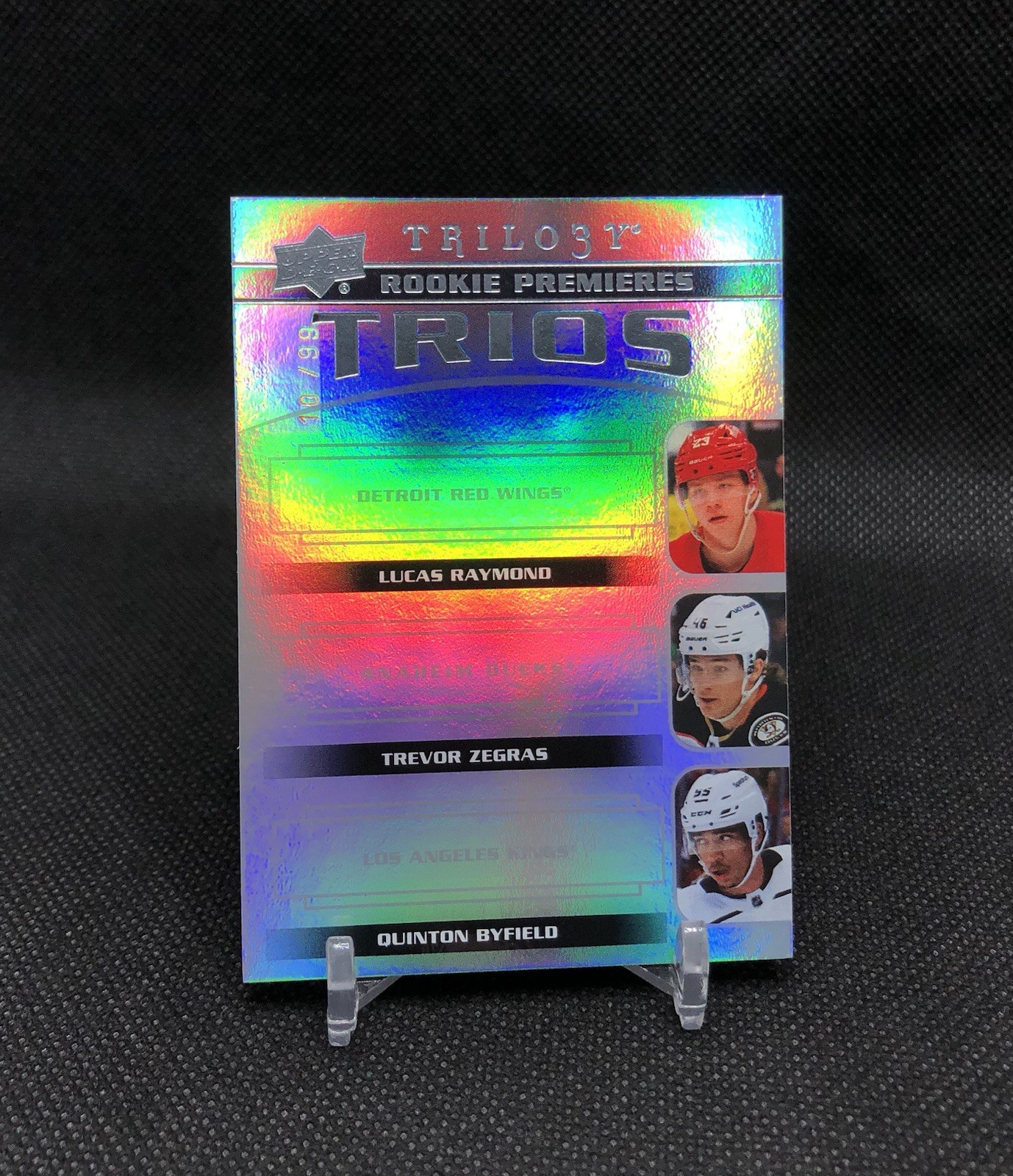 2021-22 Trilogy ROOKIE PREMIERES TRIOS /99 RAYMOND, ZEGRAS, & BYFIELD SP RC #100