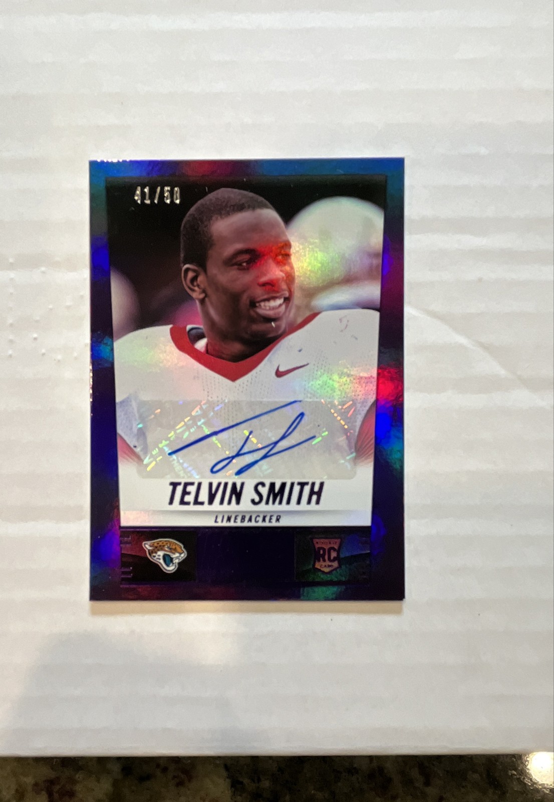 2014 Panini Hot Rookies Telvin Smith #427 Rookie Signatures Purple /50 (AU, RC)