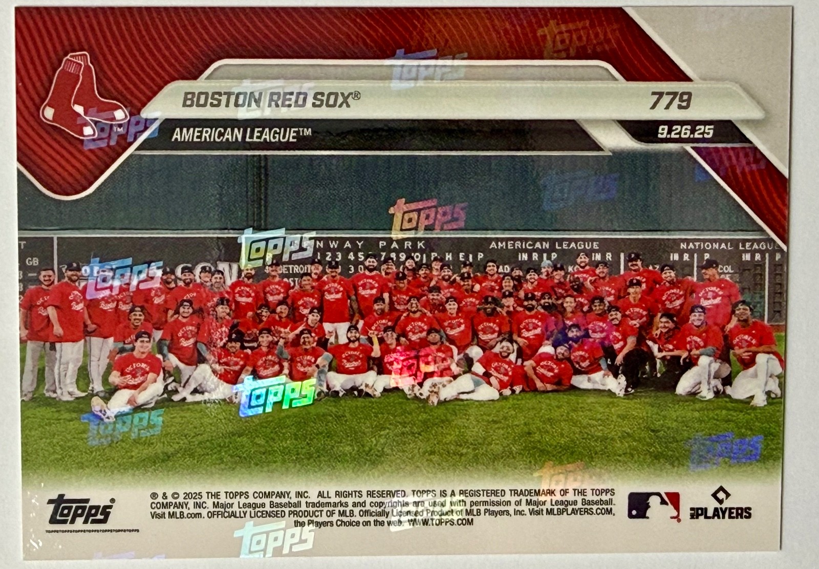 2025 Topps Now #779 Red Sox Seal Postseason Spot Ceddanne Rafaela Walk-off Hit