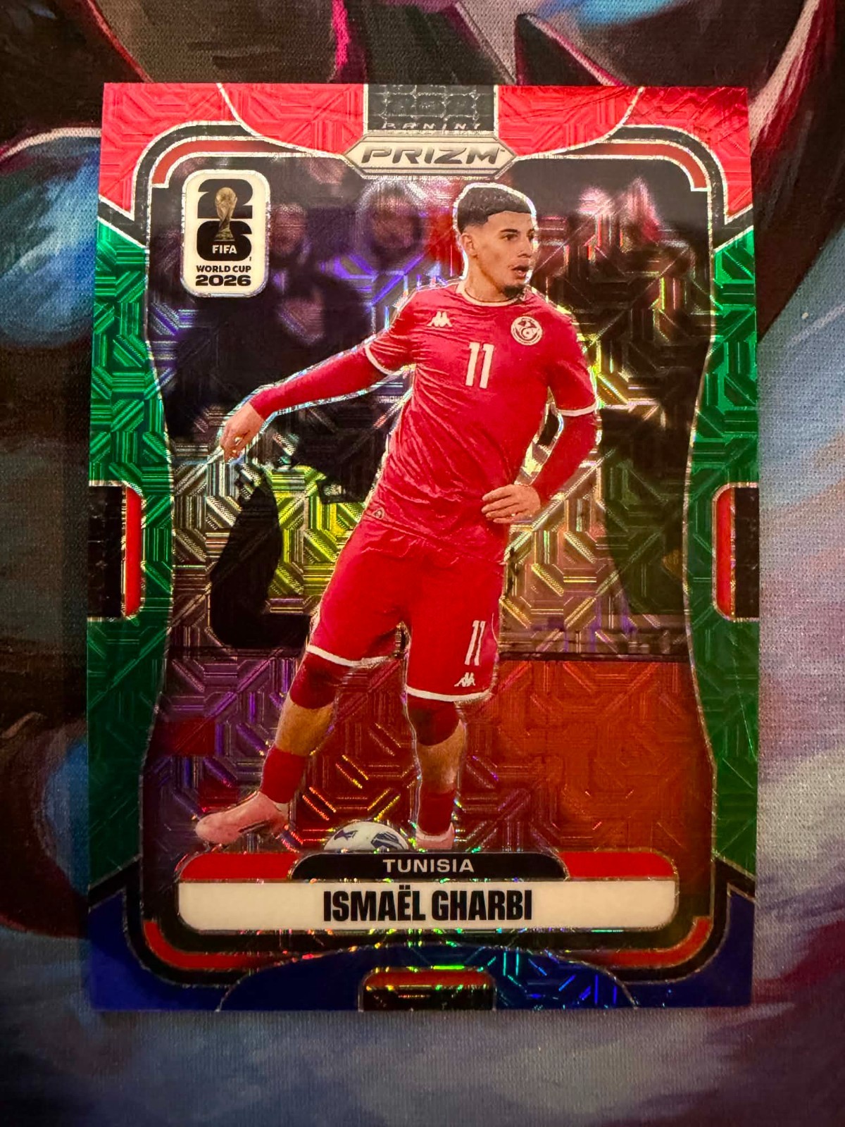 2026 Panini Prizm FIFA World Cup Ismael Gharbi #426 RGB Mojo Red Green Blue