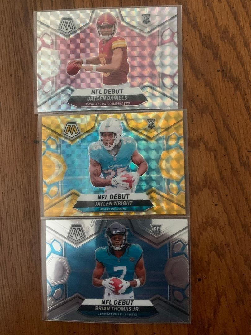 2024 Panini Mosaic -Jayden Daniels (RC),Jaylen Wright (RC)-Brian Thomas Jr (RC)