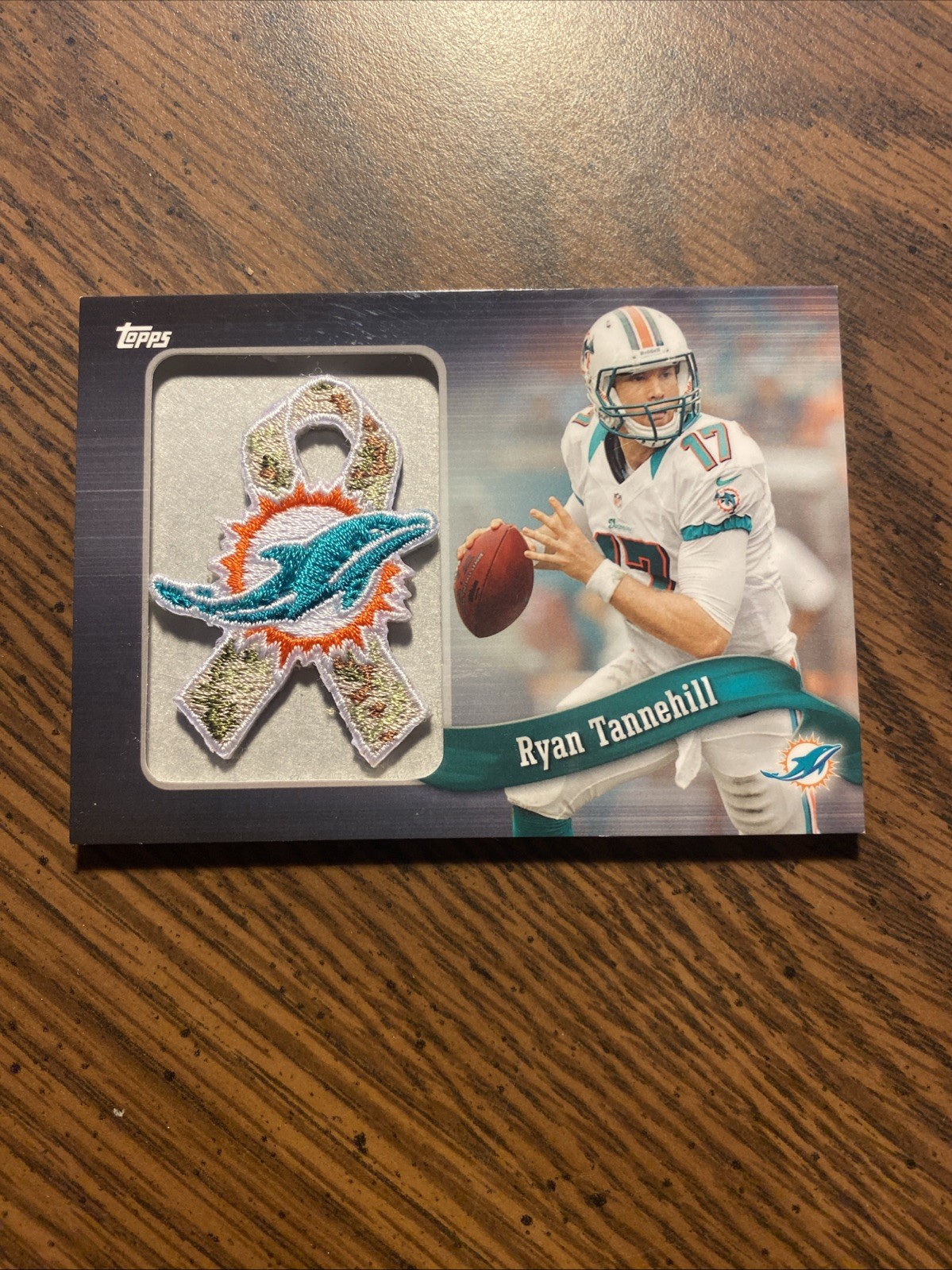 2013 Topps Football RYAN TANNEHILL Ribbon Camo Team Logo #PRRT Dolphins