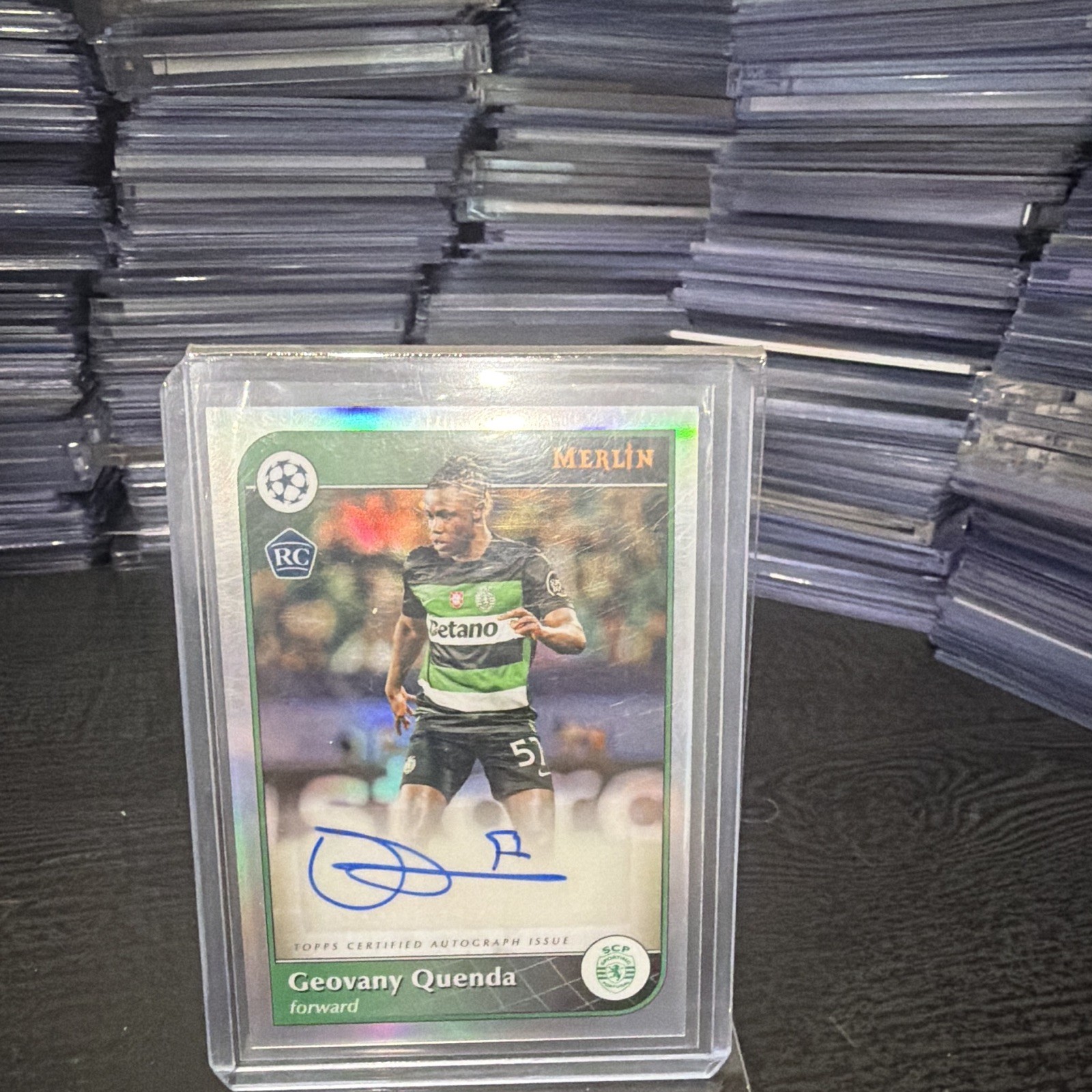 Topps Merlin UEFA Champions League Geovany Quenda Rookie Auto Sporting CP
