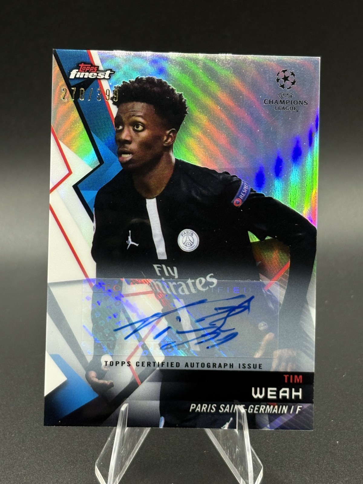 Tim Weah 2018-19 Topps Finest UEFA Champions League Auto /399 #101
