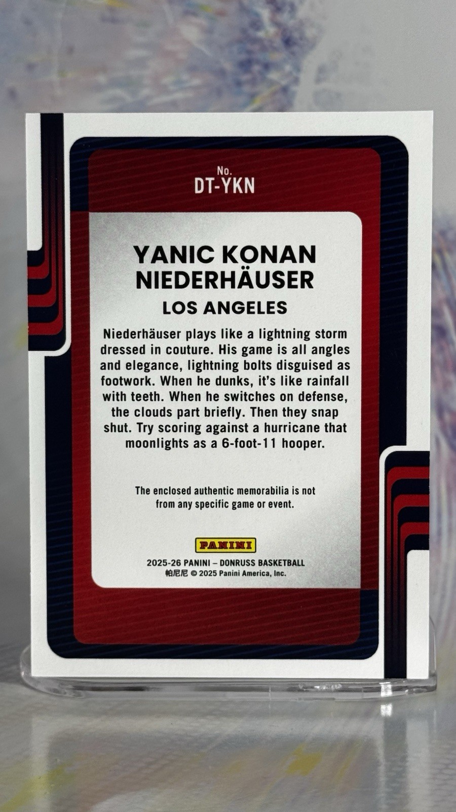 Yanic Konan 2025-26 Donruss Basketball Neiderhauser Rookie Red Patch /75 #DT-YKN