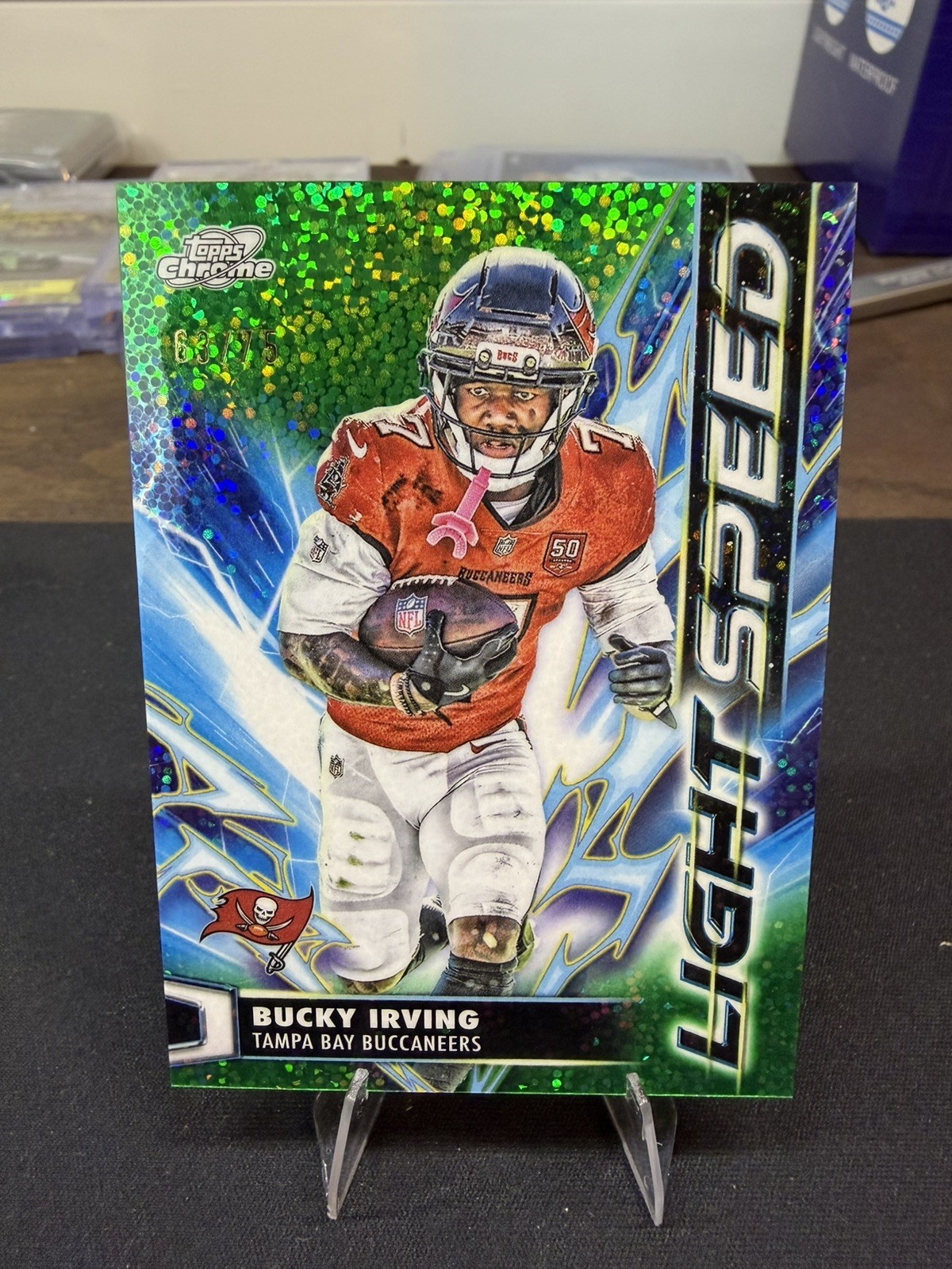2025 Topps Chrome Cosmic BUCKY IRVING Light Speed Green Space Dust /75 #LS-22