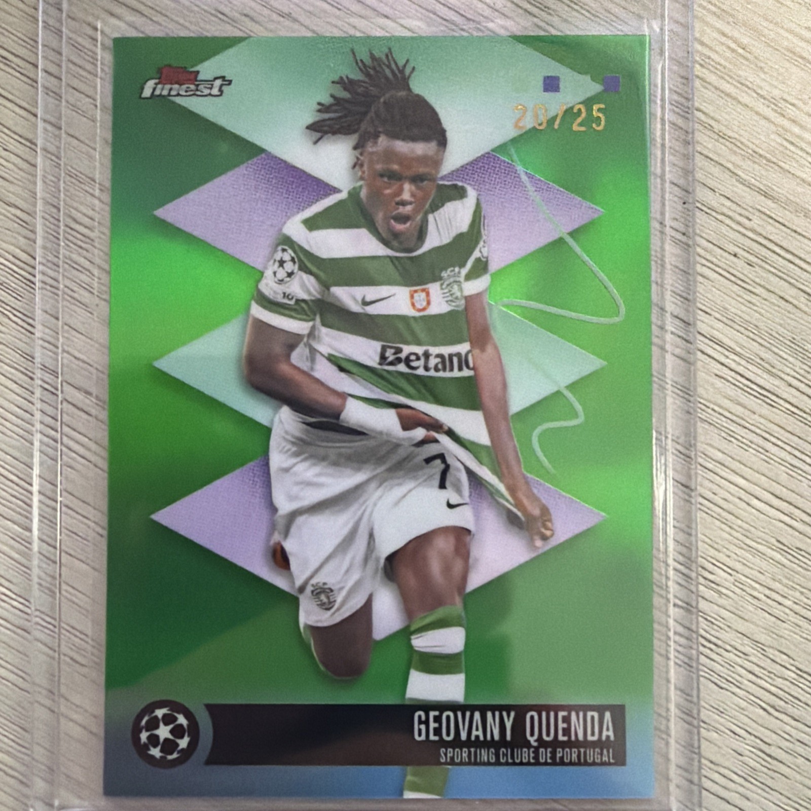 GEOVANY QUENDA 2025-26 TOPPS FINEST UCL RARE #513 SPORTING CP Q0181 /25