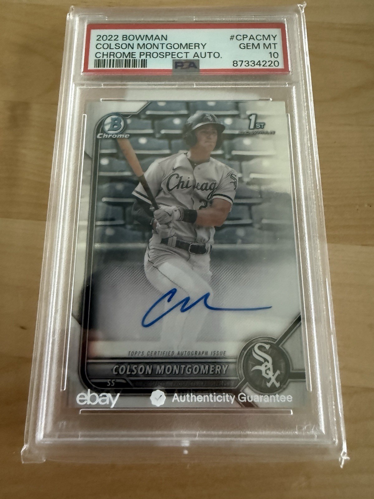 2022 Bowman – Chrome Prospect Autographs Colson Montgomery #CPA-CMY (AU, RC)