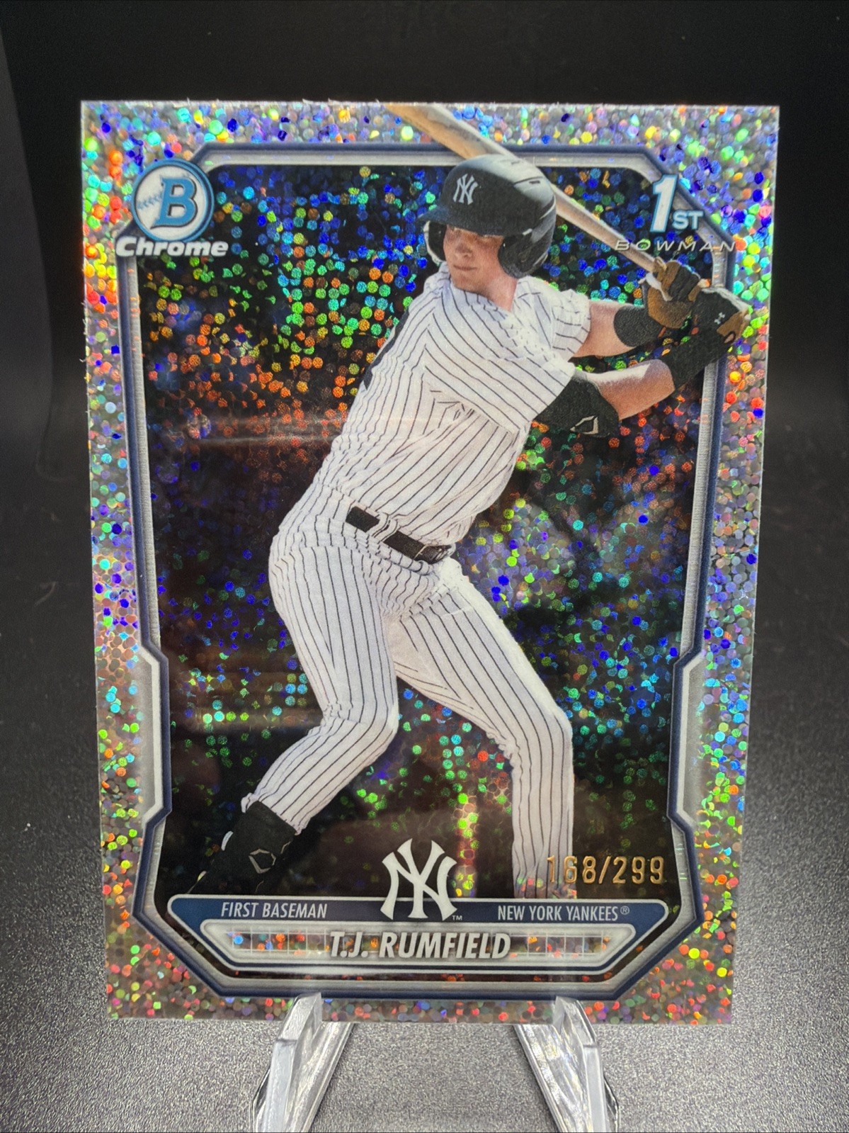 2026 Bowman Chrome 1st Prospect TJ Rumfield Speckle Refractor #/299 Yankees