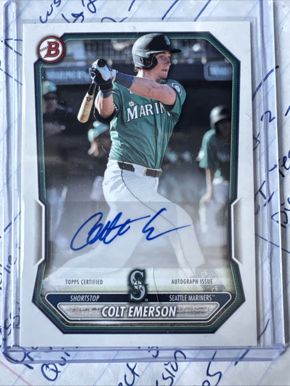 2026 Bowman Colt Emerson Prospect Retail Auto Autograph #BPA-CE Mariners