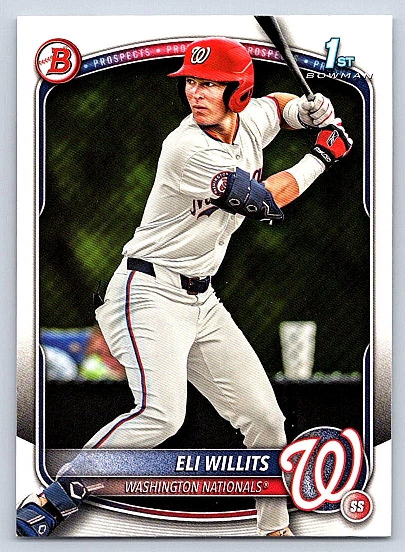 ELI WILLITS NATIONALS RC 1st card 2025 BOWMAN DRAFT #BD-1