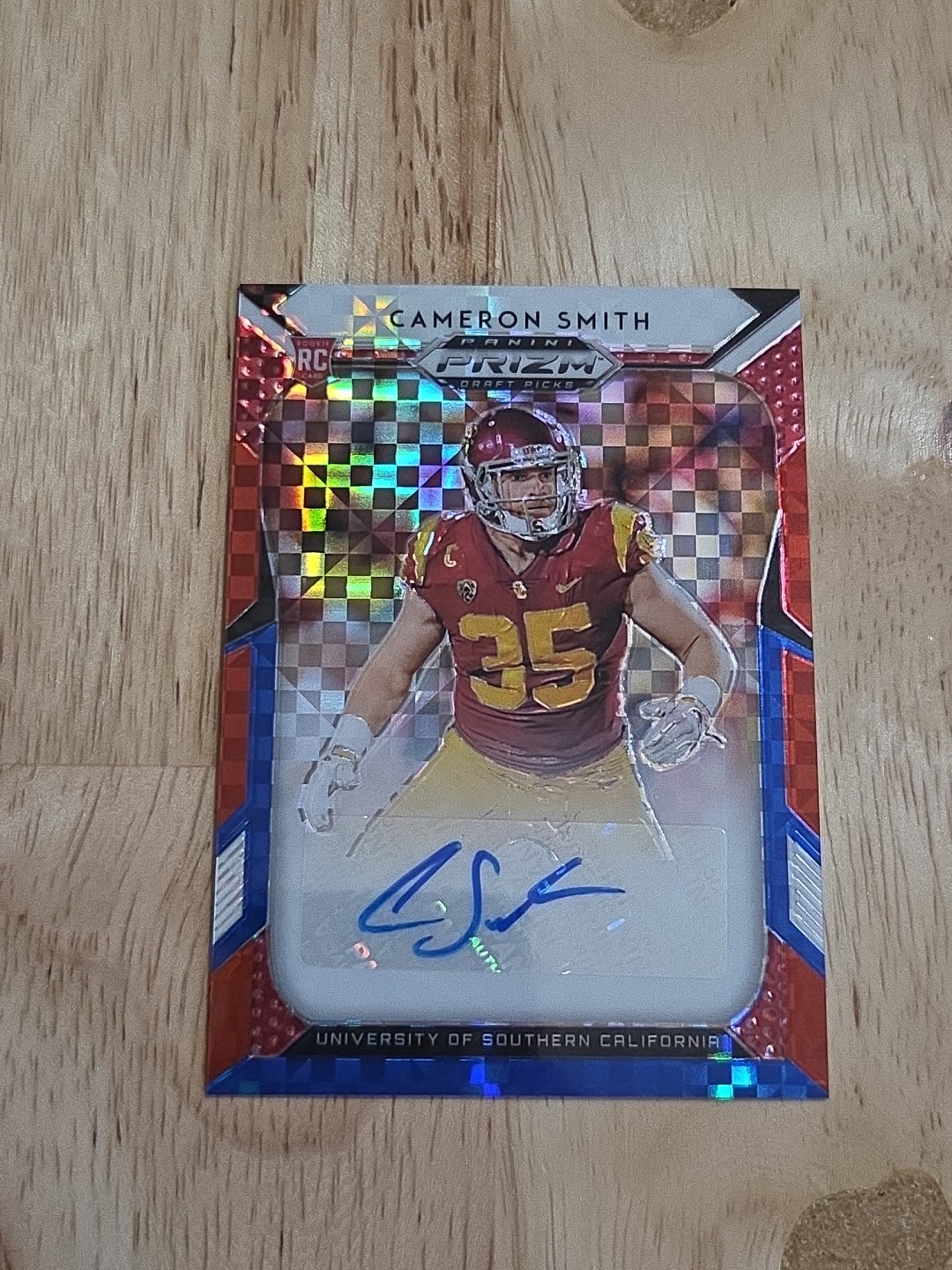 2019 Prizm Draft Picks CAMERON SMITH Red White Blue Autograph /99 Rookie Auto
