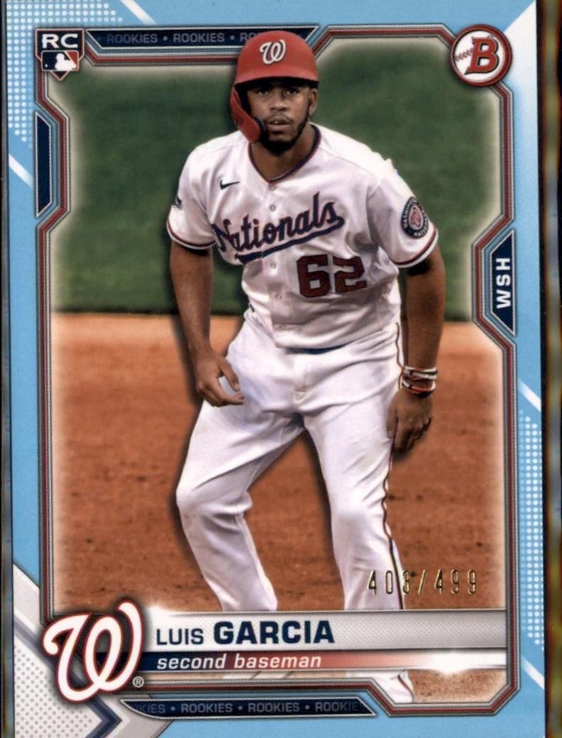 2021 Bowman #5 Luis Garcia Sky Blue #/499