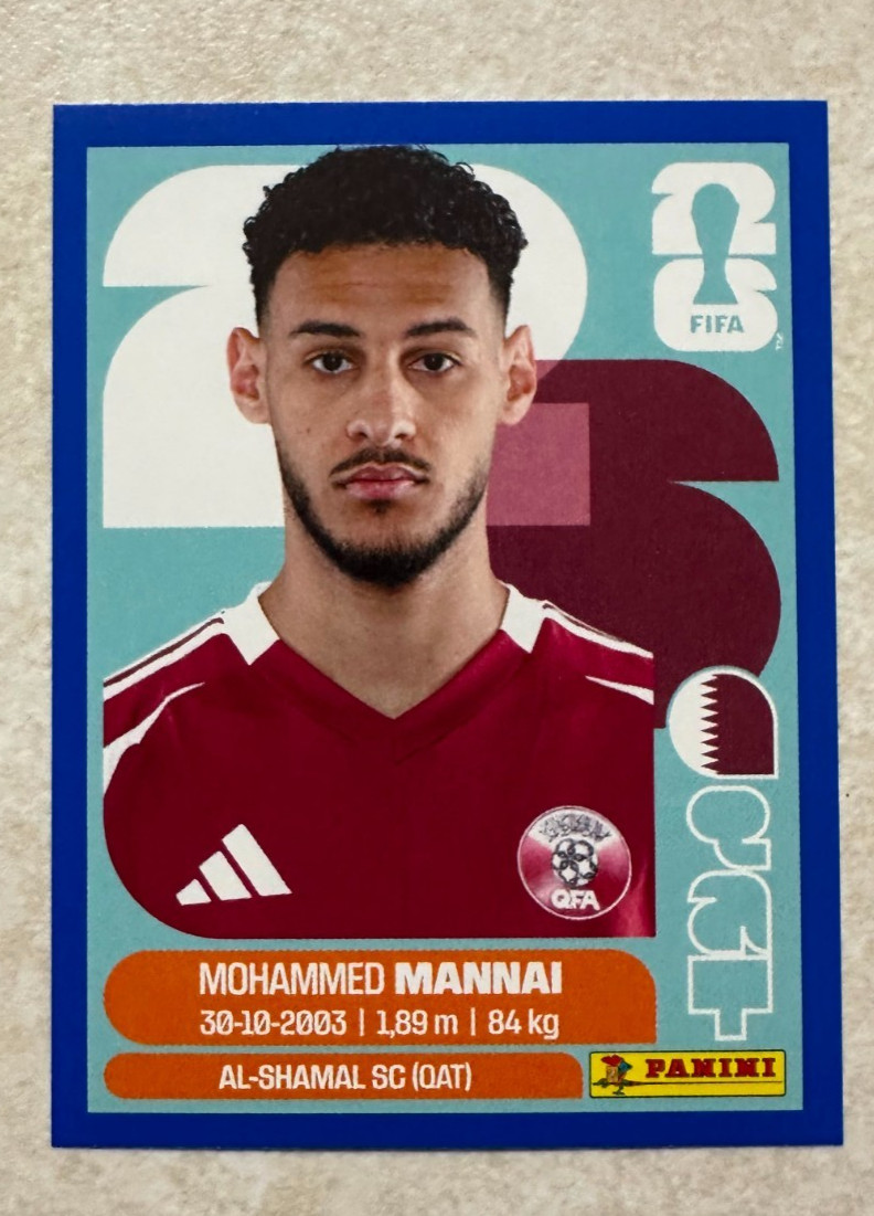 2026 Panini FIFA World Cup Sticker Mohammed Mannai Blue Parallel QAT9