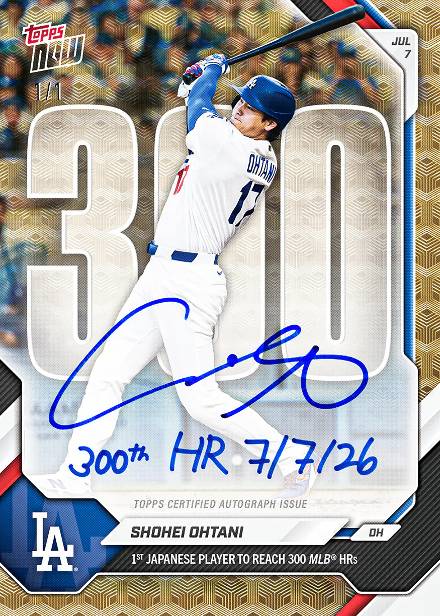 Shohei Ohtani – 2026 MLB Topps Now 300th Home Run Presale Chance At 1/1 Auto