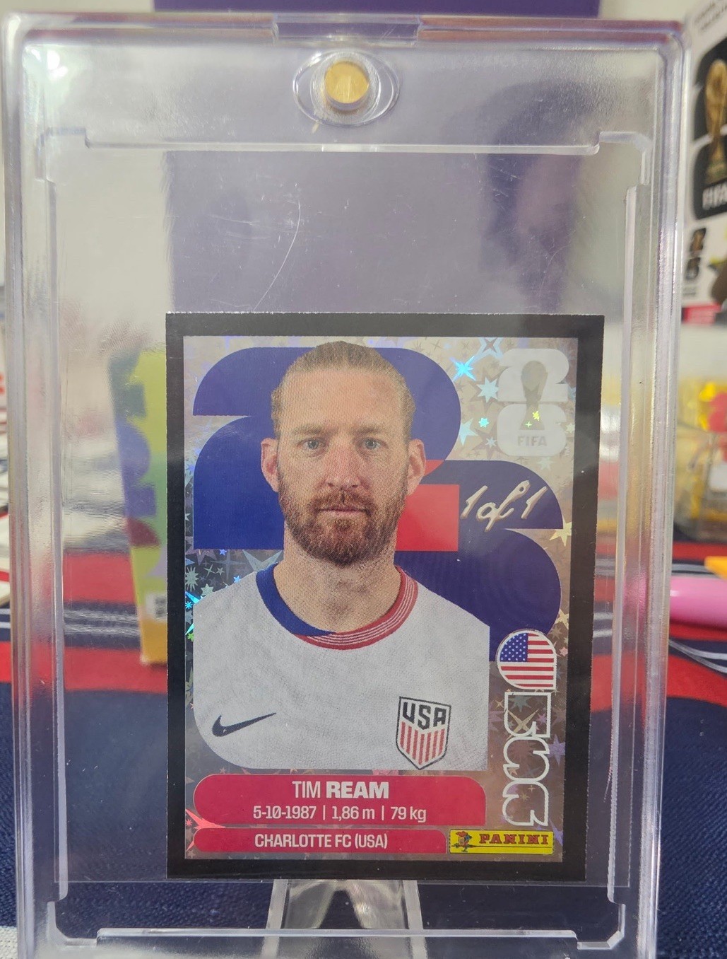 2026 Panini FIFA World Cup Tim Ream Black Border 1/1 One of One Sticker USA SSP