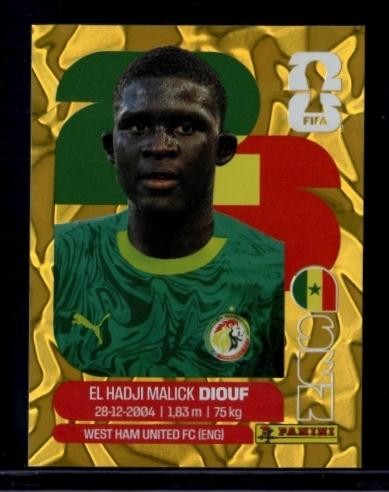 2026 Panini World Cup Sticker El Hadji Malick Diouf Senegal Gold Crumple
