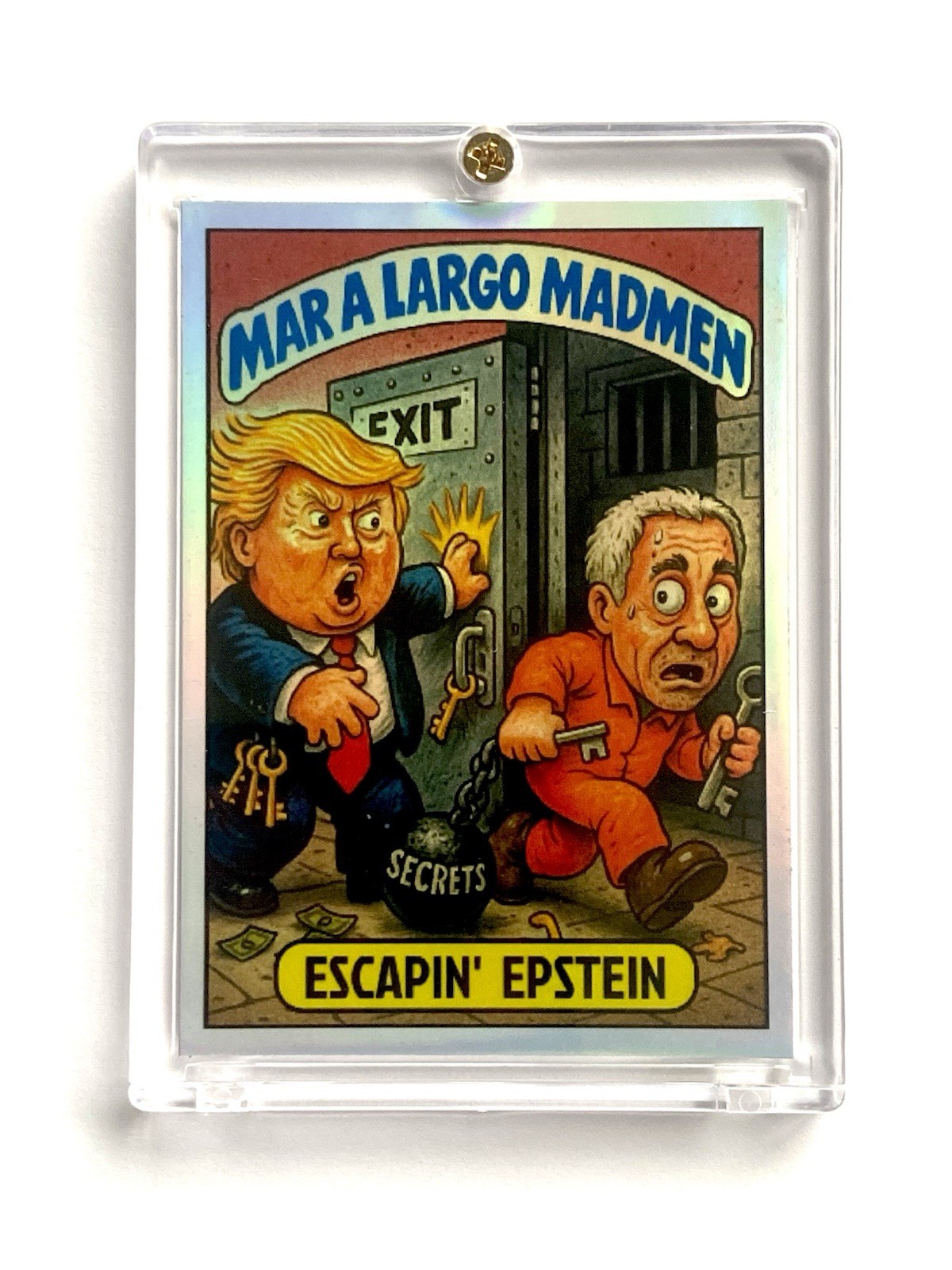 DONALD TRUMP “Escapin Epstein” Parody 2025 Custom Made Card In Collectors Case