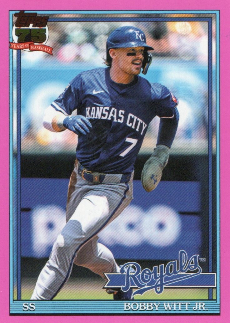 2026 Topps Series 1 Bobby Witt Jr 1991 Insert Pink Parallel T91-3 Royals