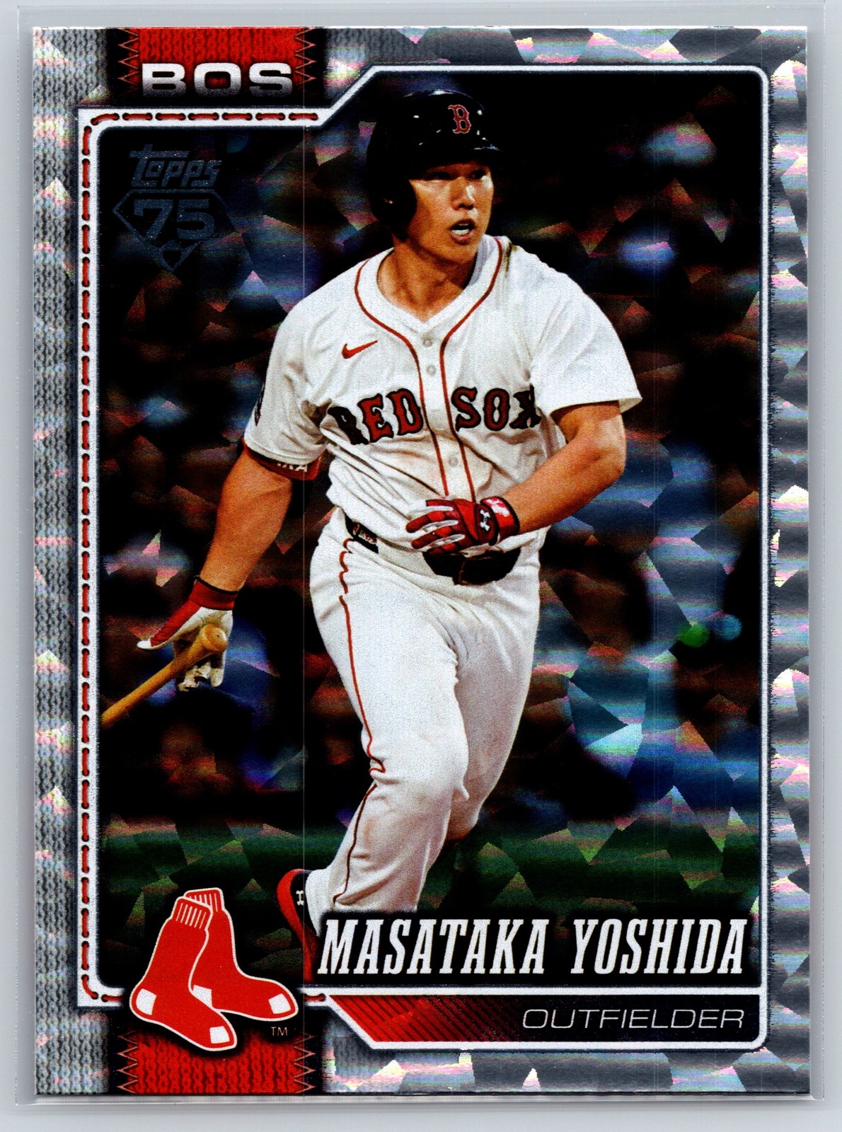 2026 Topps #65 Masataka Yoshida Silver Crackle Foil Boston Red Sox