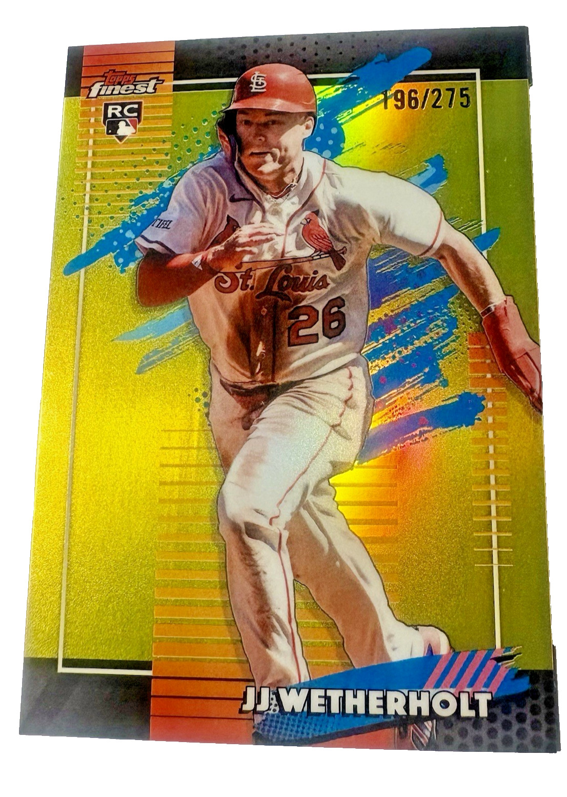2026 Topps Finest JJ Wetherholt #127 Uncommon RC Yellow Refractor /275 Cardinals