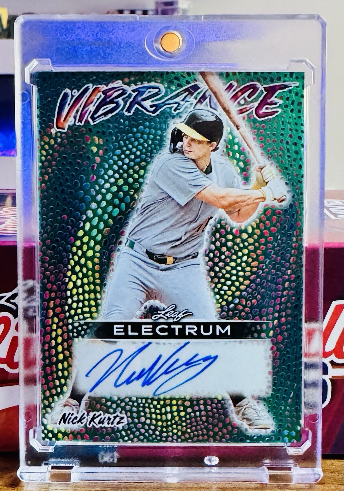 Nick Kurtz 2026 Leaf Electrum Vibrance Auto /5 #V-NK1 Rare Super Mega Box SSP