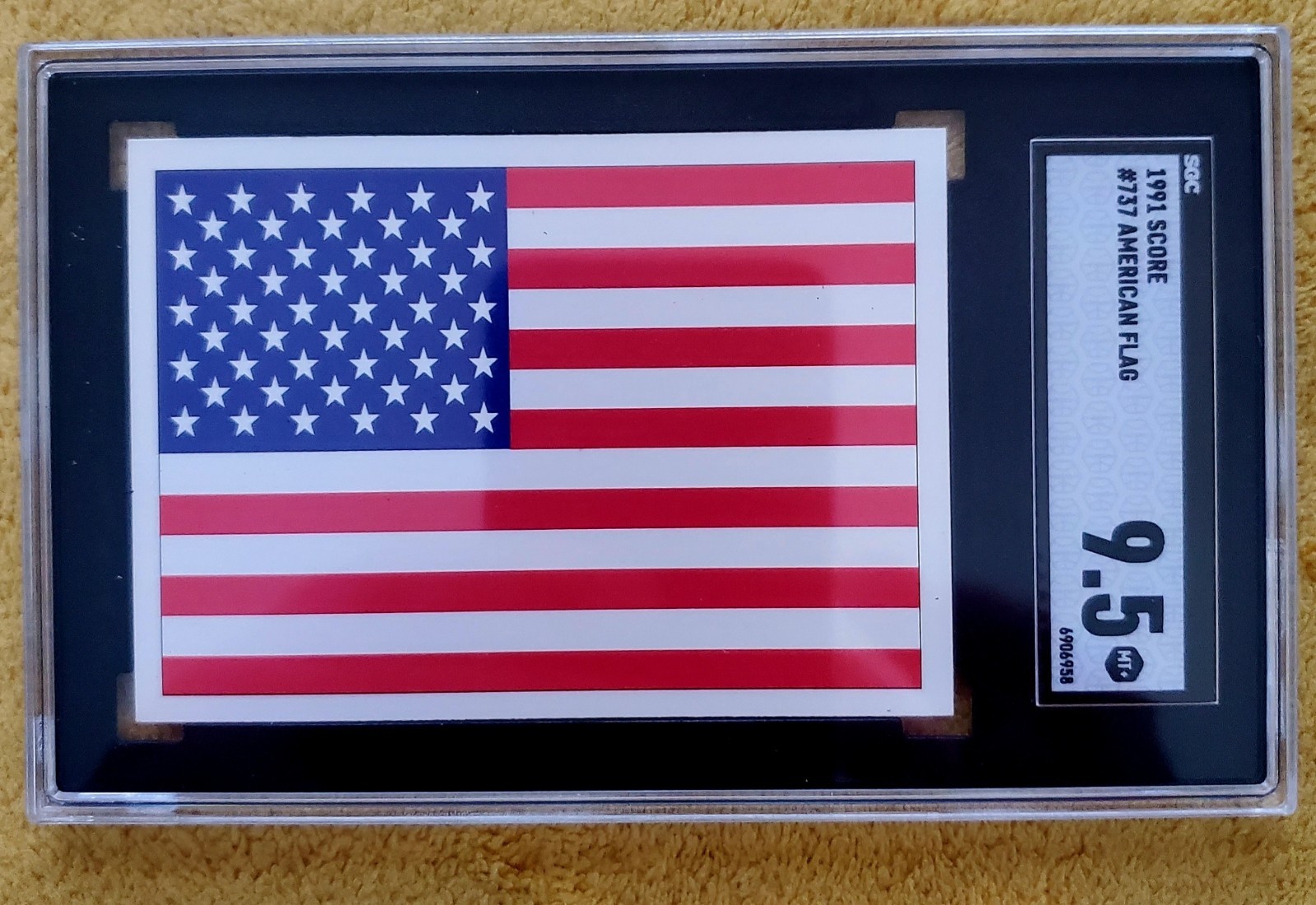 1991 Score #737 American Flag card Graded SGC Mt9.5