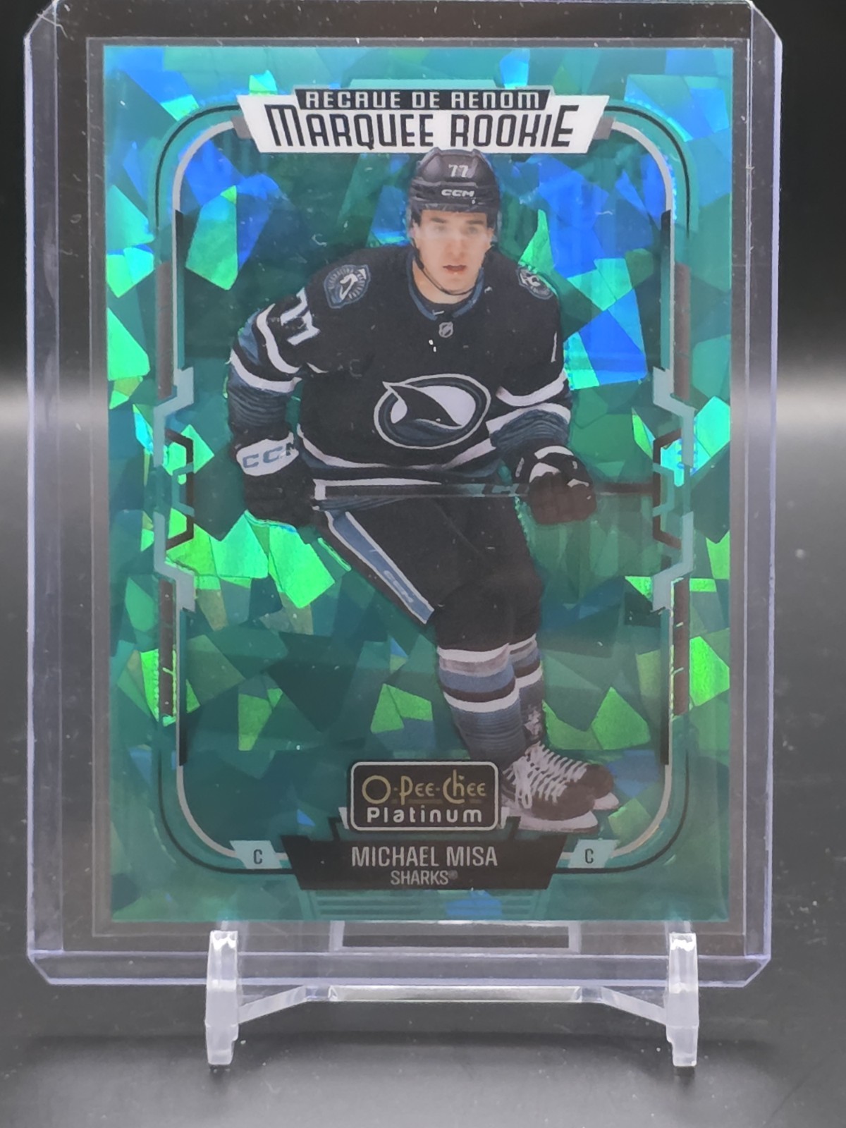 2025-26 O-Pee-Chee Platinum Michael Misa Turquoise Fragments #/249