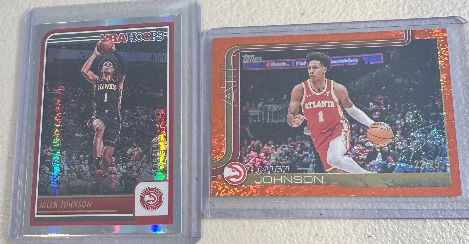 2025-26 Topps Jalen Johnson #65 Orange Holofoil SP #d/25 + Bonus #d card