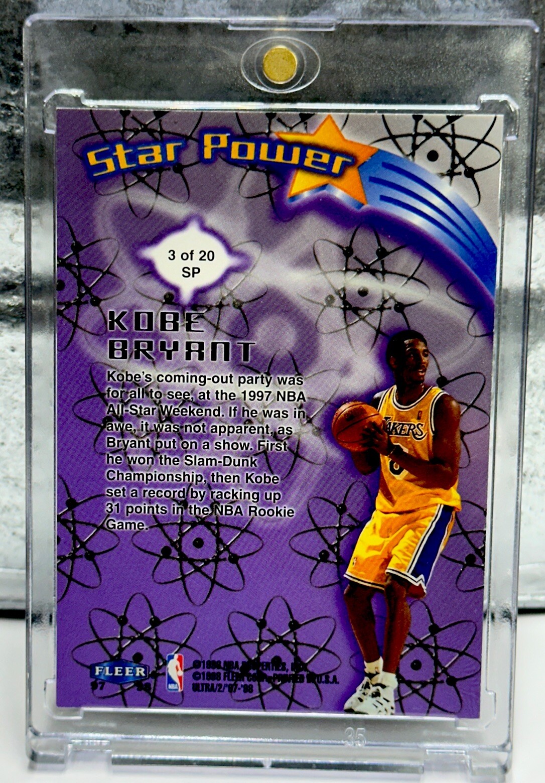KOBE BRYANT CARD FLEER ULTRA CHROME FOIL SP INSERT RARE FLEER LAKERS JERSEY #8