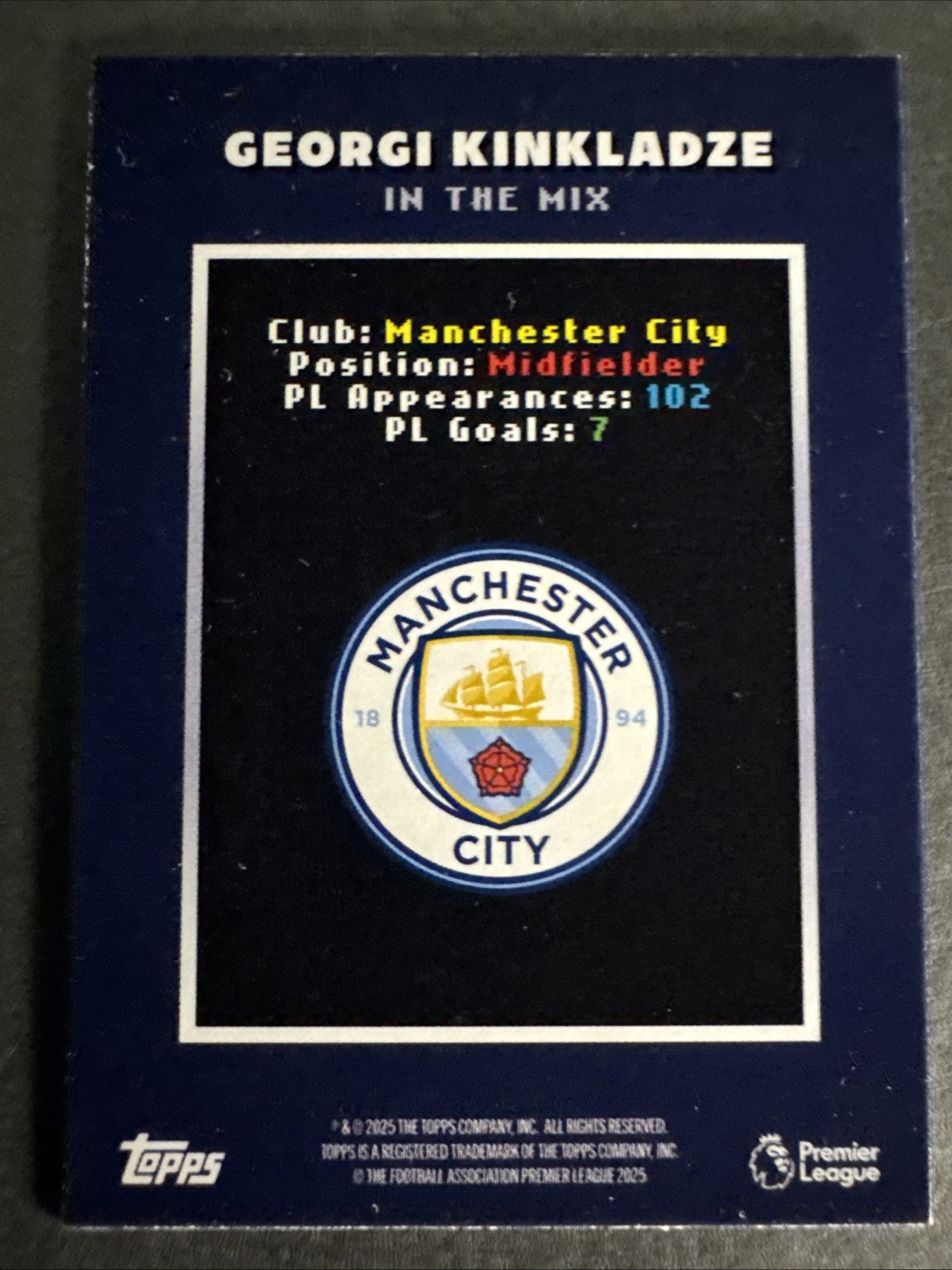 Topps Decades 1990s Premier League Georgi Kinkladze In The Mix Manchester City