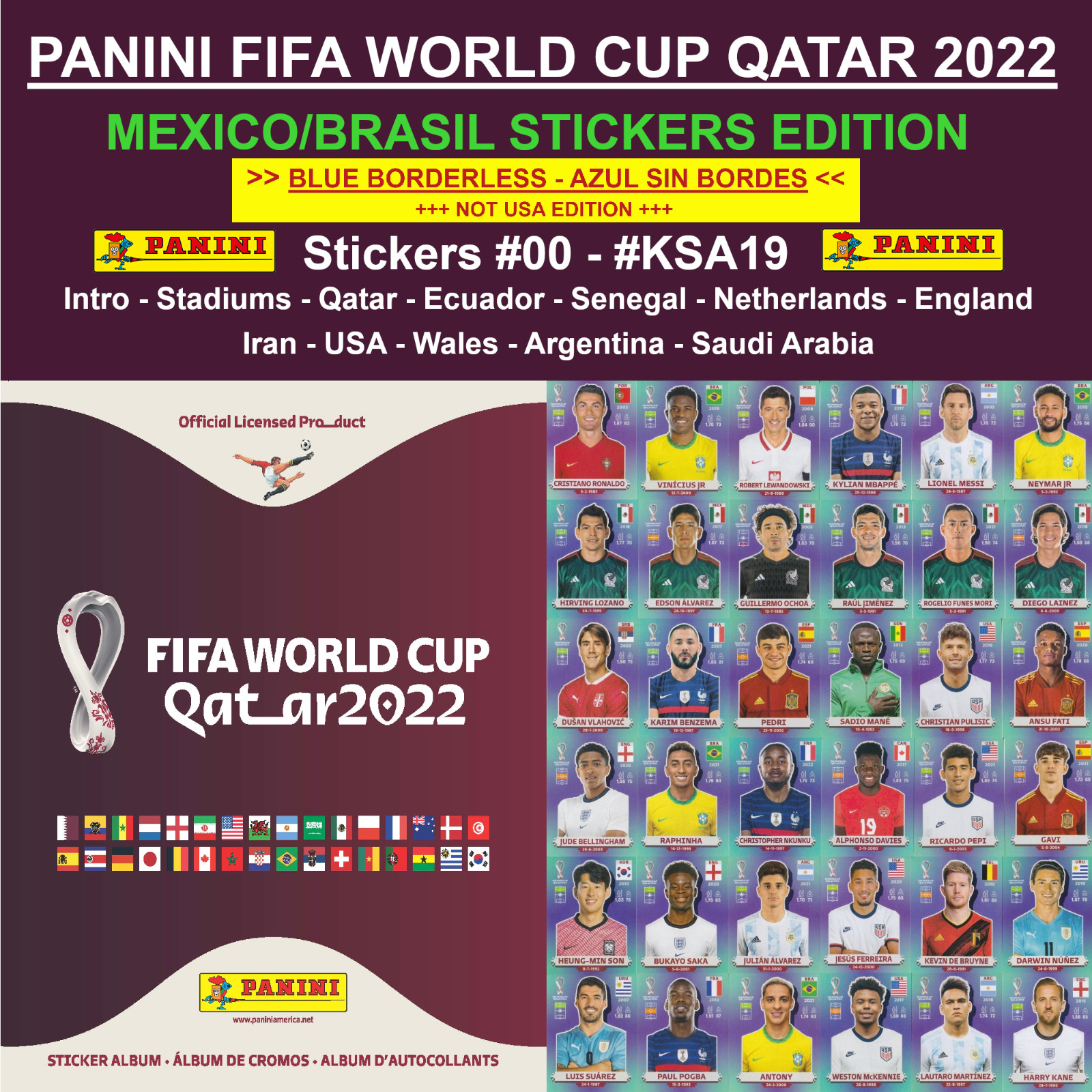 Panini World Cup QATAR 2022 – MEXICO/BRASIL Edition – Stickers #00 – #KSA20