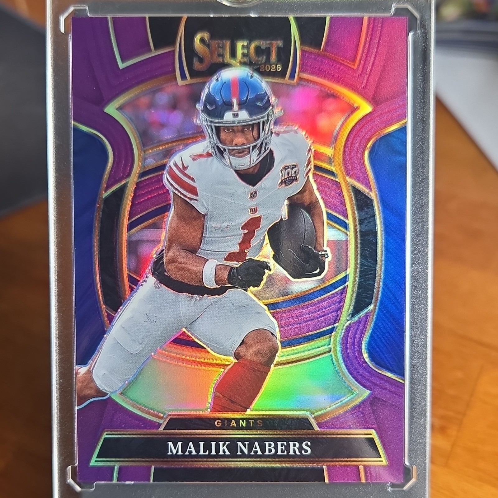 Malik Nabers 2025 Panini Select Purple Prizm 1/75 #94 Jersey Match Giants 🔥