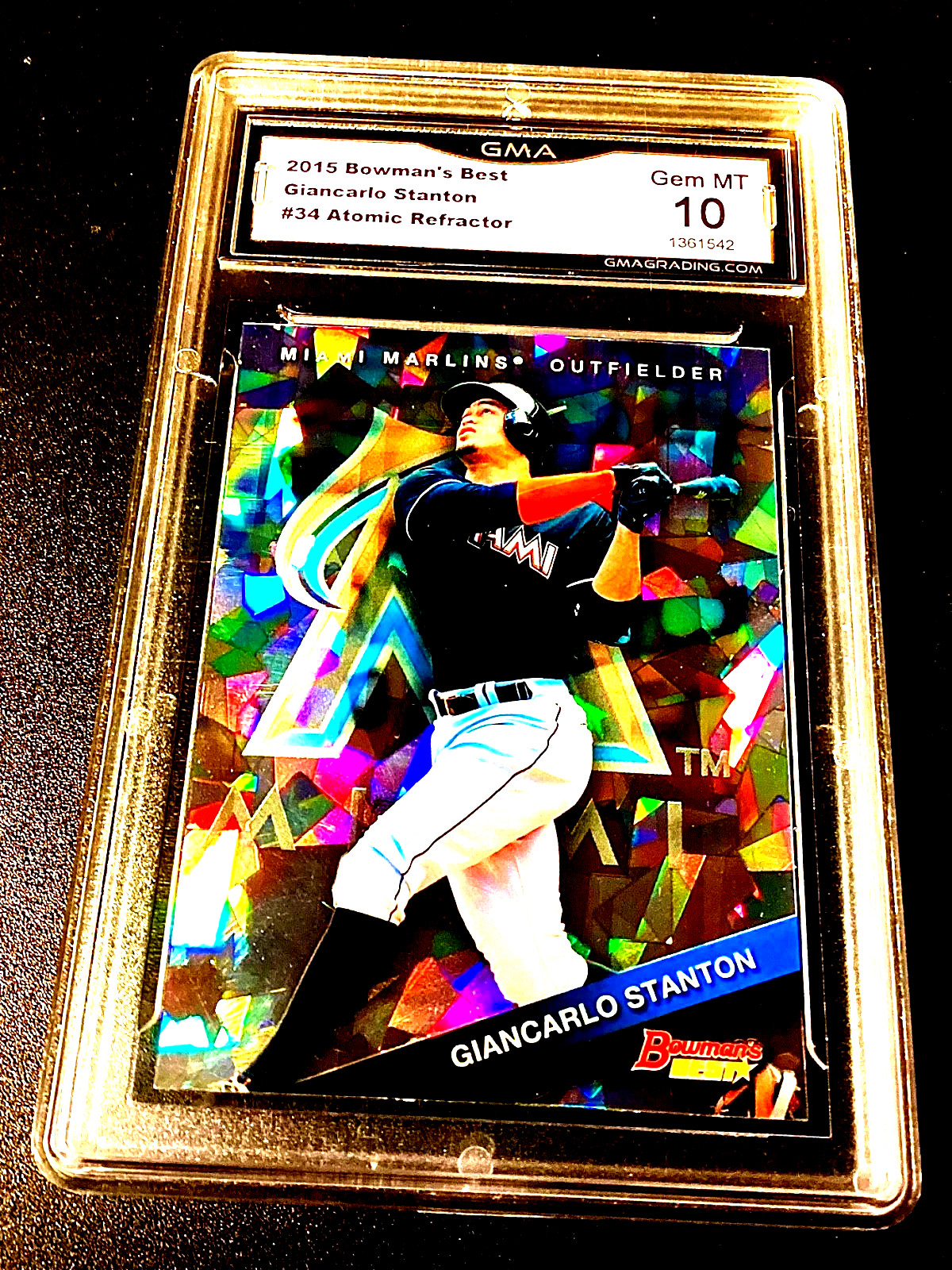 Giancarlo Stanton Atomic Refractor Gem Mint 10 2015 Bowman Best #34 Yankees SP