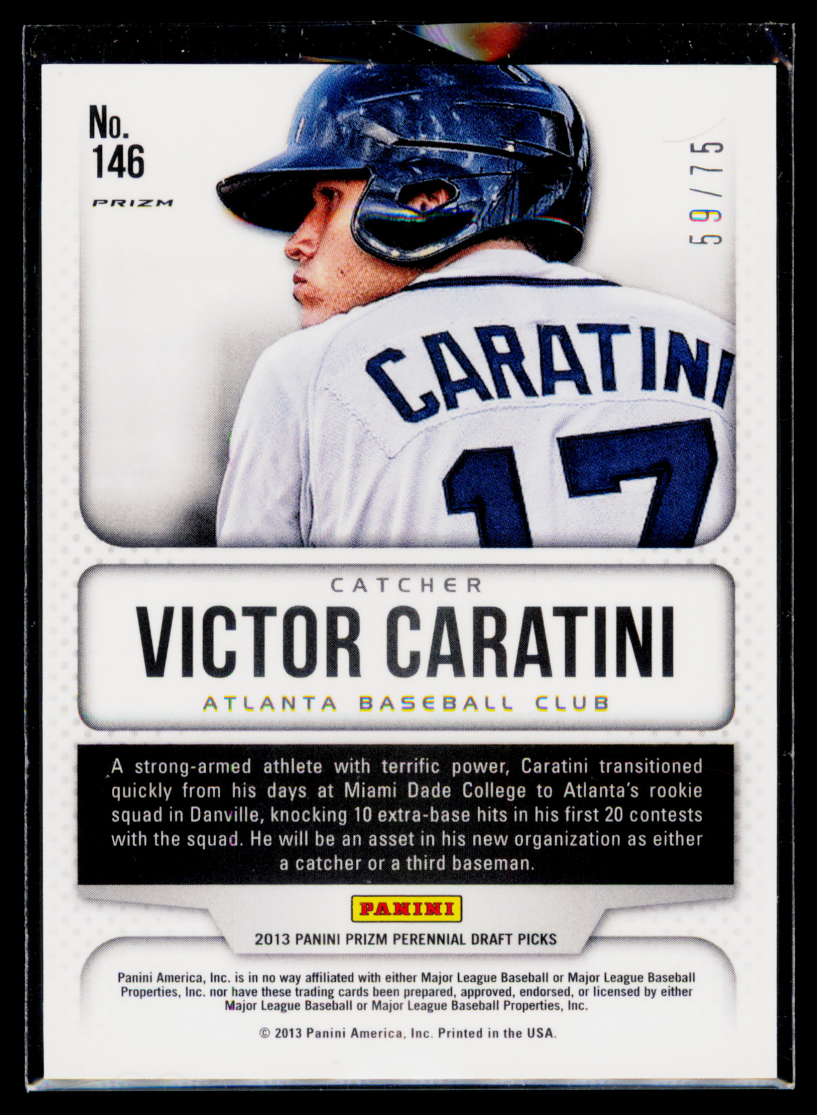 2013 Panini Prizm Perennial Draft Picks – Victor Caratini #146 Blue Prizm SP/75