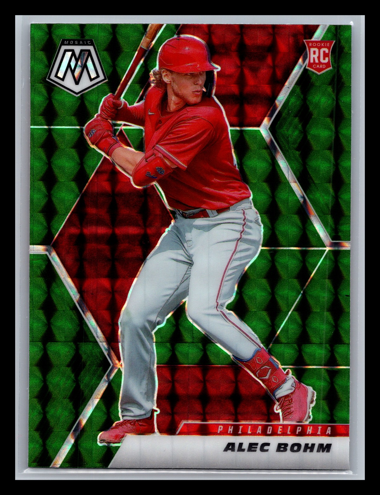 Alec Bohm Rookie Philadelphia Phillies 2021 Panini Mosaic #220 Mosaic Green