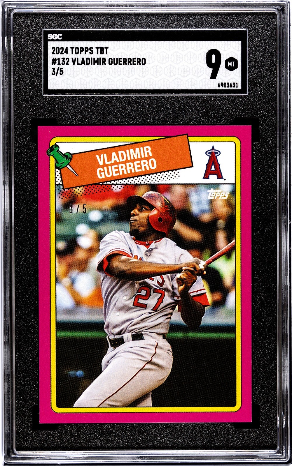2024 Topps Throwback Thursday #TBT 132 HOF’r Vladimir Guerrero Angels #/5 SGC 9