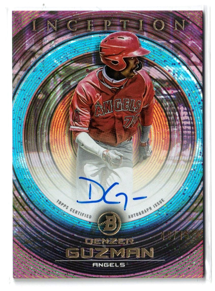 2022 Bowman Inception FUCHSIA RC AUTO Denzer Guzman! Angels Rookie Autograph /75