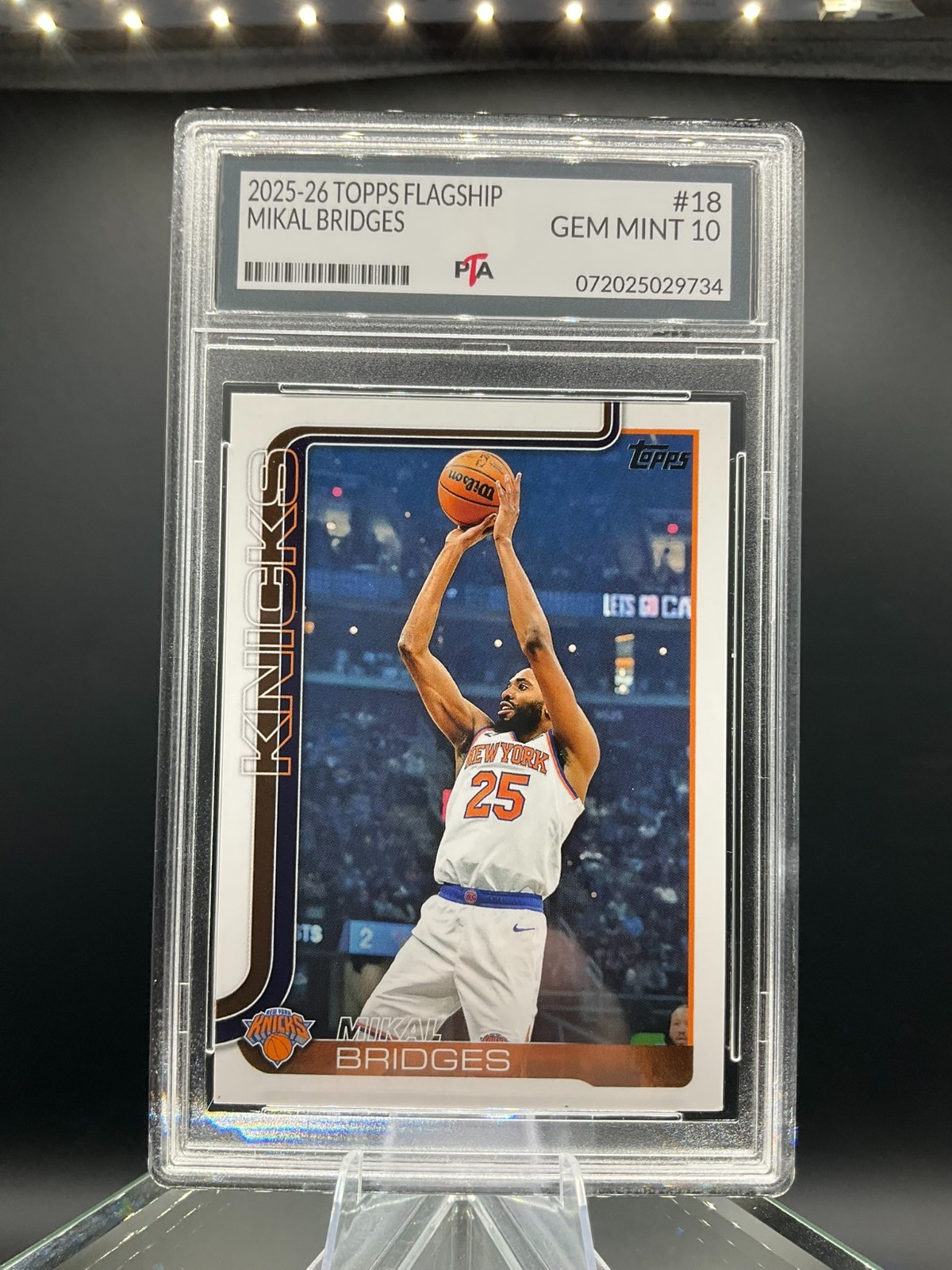 2025-26 Topps Flagship Mikal Bridges NBA FINALS Knicks GRADED GEM MINT PTA 10🔥