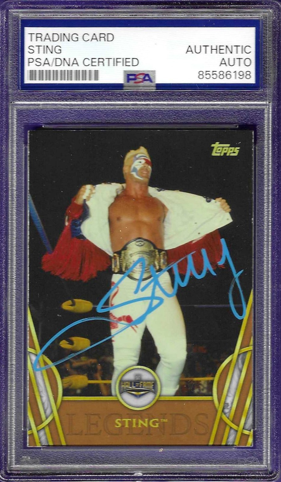 STING SIGNED 2018 TOPPS WWE HALL OF FAME LEGENDS #48 PSA DNA AUTOGRAPH AUTO
